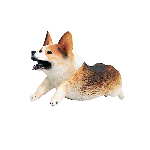 DECHOUS Corgi Hund Modell Figurine Statische Tierdekoration Für Tischornament Laufender Corgi Perfektes Für Hundefreunde Corgi Modell von DECHOUS