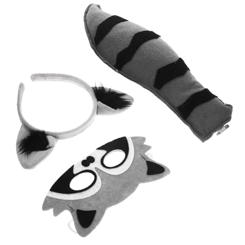 DECHOUS Cosplay Waschbär Kostümset mit Tierohren Stirnband Maske und Niedliches Party Halloween Zubehör für Kostümpartys und Bühnenauftritte DECHOUS Cosplay Waschbär Kostümset mit Tierohren Stirnband Maske und Niedliches Party Halloween Zubehör für Kostümpartys und Bühnenauftritte von DECHOUS