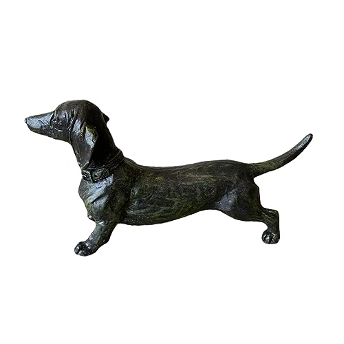 DECHOUS Dackel Hund Figur Aus Harz Schwarzer Dackel Handgefertigte Dekoration Für Zuhause Und Garten Dackel Ornament Für Hundeliebhaber von DECHOUS