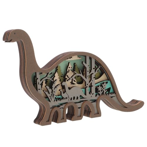 DECHOUS Dinosaurier-Ornamente Ergonomisches Mauspad Mini-Vakuum Gadget Zubehör Halter Skulptur Dinosaurier- Mauspad-handgelenkstütze Verzierung in Dinosaurierform Holz von DECHOUS