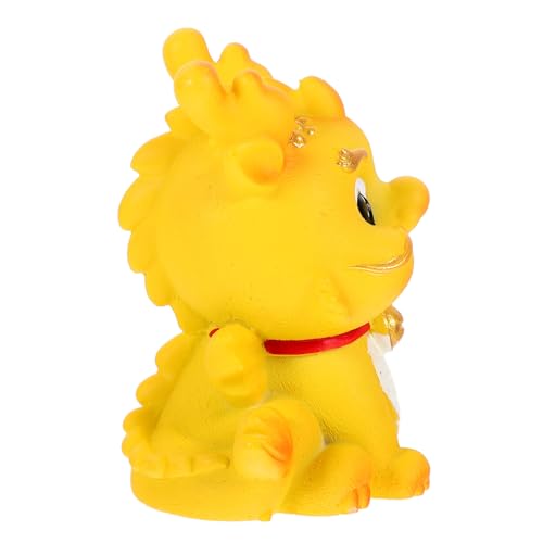 DECHOUS Drachenverzierung Desktop-drachenfiguren Schreibtischfiguren Drachenstein Drache Miniaturfigur Mythische Tierfiguren Spielzeugdrache Drachenstatue Drachenei Yellow Harz von DECHOUS