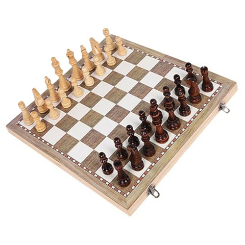 DECHOUS Faltbares Holz Internationales Schach Dame spielset Tragbares Brettspiel für Erwachsene Natürliche Holzoptik Robuste Verarbeitung für Reise und Freizeit DECHOUS Faltbares Holz Internationales Schach Dame spielset Tragbares Brettspiel für Erwachsene Natürliche Holzoptik Robuste Verarbeitung für Reise und Freizeit von DECHOUS