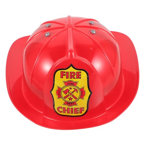 DECHOUS Feuerwehrhelm Feuerwehrmann Kostüm Zubehör Für Rollenspiel Accessoire Für Jungen Und Robuster Kunststoff Feuerwehrhut Für Karneval Und Fasching von DECHOUS