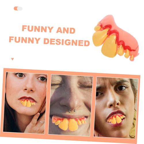 DECHOUS Gruselige Halloween Fake Teeth Prop Party Zubehör Realistisches Vampirgebiss Kostüm Accessoire für Cosplay und Horror Events DECHOUS Gruselige Halloween Fake Teeth Prop Party Zubehör Realistisches Vampirgebiss Kostüm Accessoire für Cosplay und Horror Events von DECHOUS