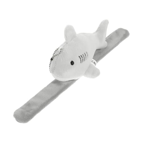 DECHOUS Hai-Plüschpuppe plüschtier armbänder für Plüsch-Haifischarmband bidoof Plush Tiere Spielzeuge Schlagarmband Druckknopfbänder für am Handgelenk kurzer Plüsch Grey von DECHOUS