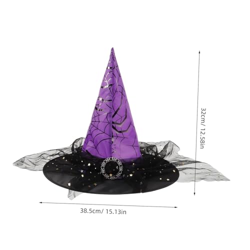 DECHOUS Halloween Hexenhut Damen mit Breiter Krempe Spitzen Hexenhut für Kostüm Cosplay und Themenpartys Vielseitiges Party Accessoire für und Bühnenauftritte DECHOUS Halloween Hexenhut Damen mit Breiter Krempe Spitzen Hexenhut für Kostüm Cosplay und Themenpartys Vielseitiges Party Accessoire für und Bühnenauftritte von DECHOUS