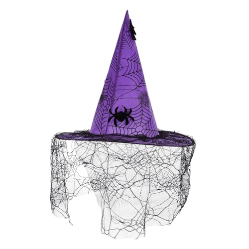 DECHOUS Halloween-partyhut, Spinnen-hexenhut, Spitze, Cosplay, Hexenkappe, Kostüm von DECHOUS