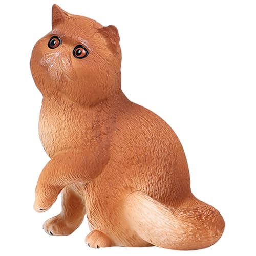 DECHOUS Katzenschmuck Katzenspielzeug Solar-Katze Katzenfigur Katzenbank Spielzeugkatze für kinderspielzeug Dekoration Cartoon-Kätzchen-Figur Kätzchenfigur Plastik Yellow von DECHOUS