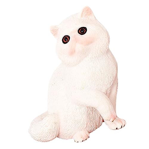 DECHOUS Katzenschmuck Weiße Katzenstatuen als Heimdekoration Küchenzubehör für Katzen Miniaturen Auto für kinderspielzeug Puppen zubehör Katze Tierfigur Tiermodell Plastik von DECHOUS