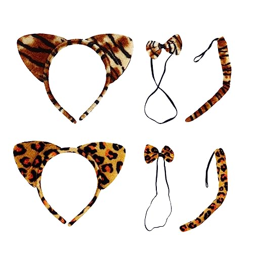 DECHOUS Kreative Halloween Kostüm Requisiten Tierkopf Kopfschmuck Mit Ohren Für Karneval Fasching Und Kostümpartys Leopard Tiger von DECHOUS