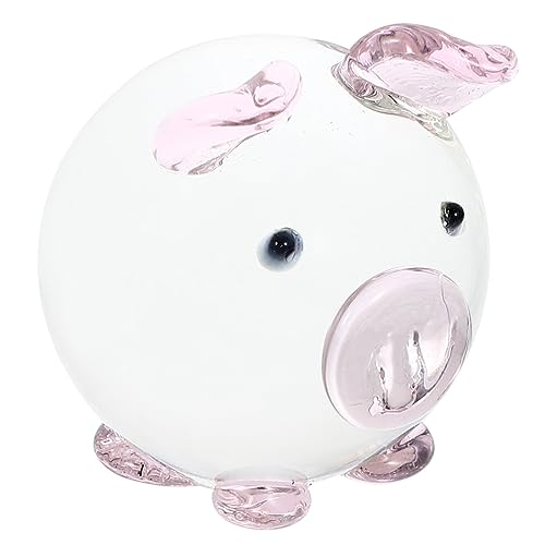 DECHOUS Kristall-Schweinchen-Ornament Rosa Dekoration Große Aquarium-Ornamente Statuen Autoschmuck Bank Tierische Briefbeschwerer Schwan Wandspiegel Dekorativ Kristallglas von DECHOUS