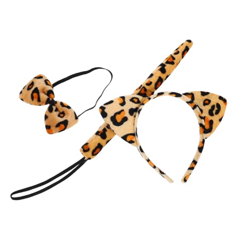 DECHOUS Leoparden Kostüm Set mit Plüsch Leopardenohren Haarreif Schleife und Weiches Sicheres Halloween Kostüm Accessoire Set für Mädchen Party Verkleidung DECHOUS Leoparden Kostüm Set mit Plüsch Leopardenohren Haarreif Schleife und Weiches Sicheres Halloween Kostüm Accessoire Set für Mädchen Party Verkleidung von DECHOUS