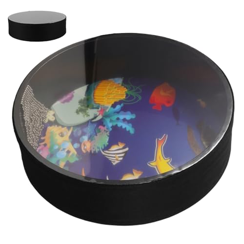 DECHOUS Ocean Sound Drum Wave Bead Ocean Hand Percussion Drum Mit Holzschale Sea Drum Percussion Musikinstrument Für Home School Birthday Party Favor 10 Zoll von DECHOUS