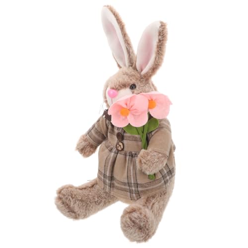 DECHOUS Osterhase hasenfiguren Cuddly Bunny zu Ostern Easter Bunny Ostergeschenk frühlingsdeko Puppe ausgestopfte kaninchentiere Kuscheltiere für Babys osterparty gefallen Stoff von DECHOUS