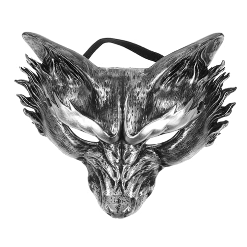 DECHOUS Party-Fuchs-Maske Herren-Halloween-Maske Maskerademaske Für Männer Masken Für Maskerade-Party Halbmaske Wolf Fuchs Maskerade Maske Wolfsmaske Frauen Wolfman-Maske Black Pu-Schaum von DECHOUS