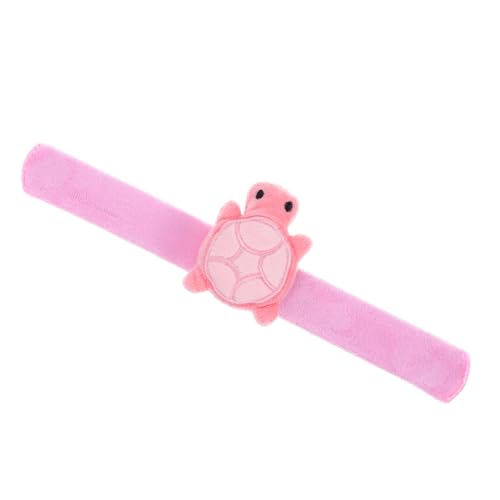 DECHOUS Plüschpuppenarmband Schildkröte gewebte Armbänder Distanzhalter Lockeres Armband Armband Slap-Armband-Ornament Niedliches Tierspielzeug-Schlagarmband PP Baumwolle Rosa von DECHOUS