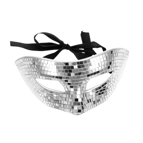 DECHOUS Reflektierende Spiegelmaske Halloween Hängender Zombie Pailletten-maske Reflektierende Maske Rote Maske Halloween-maske Maskerade Halloweenkostüm Gesicht Grabset Düsen Acryl Silver von DECHOUS