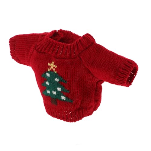 DECHOUS Spielzeugbär-Pullover Mini-Puppen Plüschspielzeug Kuscheltier Puppenzubehör Puppensachen Dinosaurier- Plüschtiere Puppenkleidung Winterpuppenpullover Plüschpuppe Rot Garn von DECHOUS