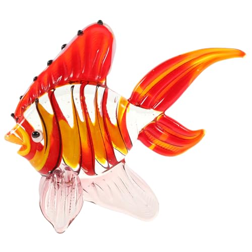 DECHOUS Stained Glass Fischfigurine Kreatives Deko Element Für Wohnzimmer Büro Und Aquarium Handgefertigtes Glasornament Ideal Als Oder Zur Verschönerung Ihrer Einrichtung von DECHOUS