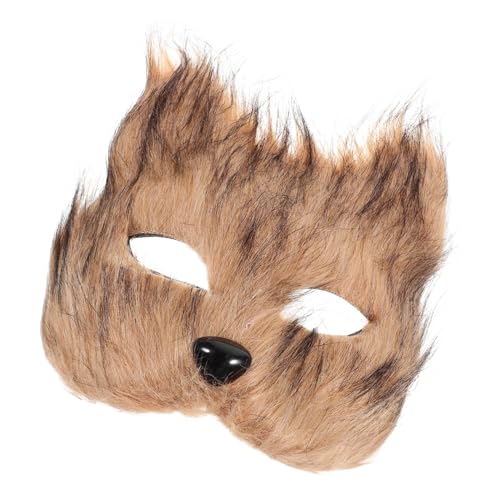 DECHOUS Therian-Maske Fuchs Halbgesichtsmaske Kostüm Fuchs Make-Up-Maske Tiermaske Maskerademasken Für Kostümpartys Hellbraun von DECHOUS