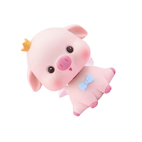 DECHOUS Wackelnde Schweinchen Figur Aus Resin üßes Deko Accessoire Für Home Office Auto Oder Wohnraum Originelles Für Tierliebhaber Und Freunde Offenes Auge Design von DECHOUS