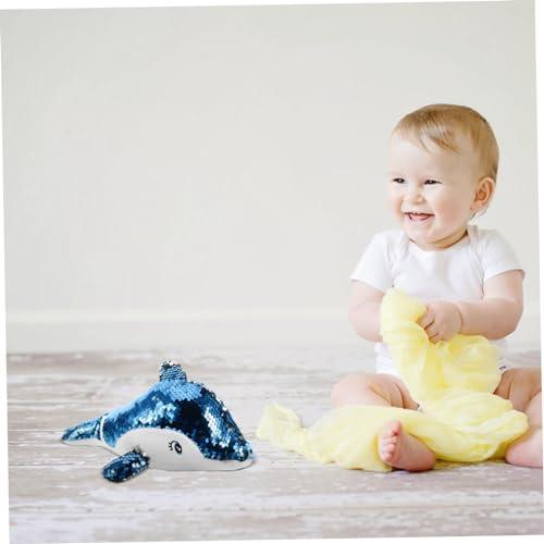 DECHOUS Weiches Delfin Kuscheltier mit Pailletten Plüsch Stofftier aus PP Baumwolle Niedliches Meerestier für Kuscheliges Schlaf und Begleittier Dekoratives Tier Plüschtier Blau DECHOUS Weiches Delfin Kuscheltier mit Pailletten Plüsch Stofftier aus PP Baumwolle Niedliches Meerestier für Kuscheliges Schlaf und Begleittier Dekoratives Tier Plüschtier Blau von DECHOUS