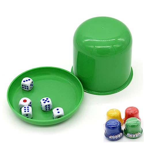 DECHOUS Würfelbecher Set Mit Deckel – 2er Set Aus Robustem Kunststoff Inklusive Tablett Für Spannende Würfelspiele Bei Familienpartys Und Spieleabenden von DECHOUS