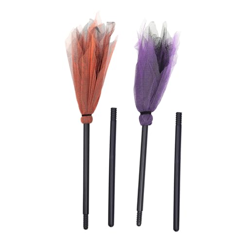 DECOMELODY 2 Stück Halloween Hexenbesen Bunte Besen Deko Leichtes Kunststoff Mesh Material Party Requisite für Maskerade Halloween Dekoration Zufällige Farbe DECOMELODY 2 Stück Halloween Hexenbesen Bunte Besen Deko Leichtes Kunststoff Mesh Material Party Requisite für Maskerade Halloween Dekoration Zufällige Farbe von DECOMELODY