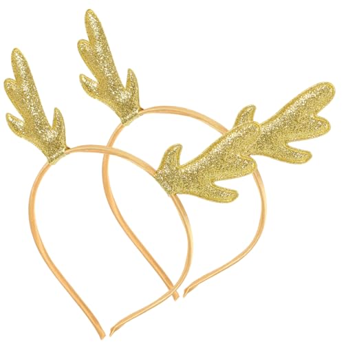 DECOMELODY 2 Stück Weihnachtliche Haarbänder Rentiergeweih aus Goldenem Paillettenstoff Leichtes Langlebiges Zubehör für Party Kostüm und Festliche Anlässe DECOMELODY 2 Stück Weihnachtliche Haarbänder Rentiergeweih aus Goldenem Paillettenstoff Leichtes Langlebiges Zubehör für Party Kostüm und Festliche Anlässe von DECOMELODY