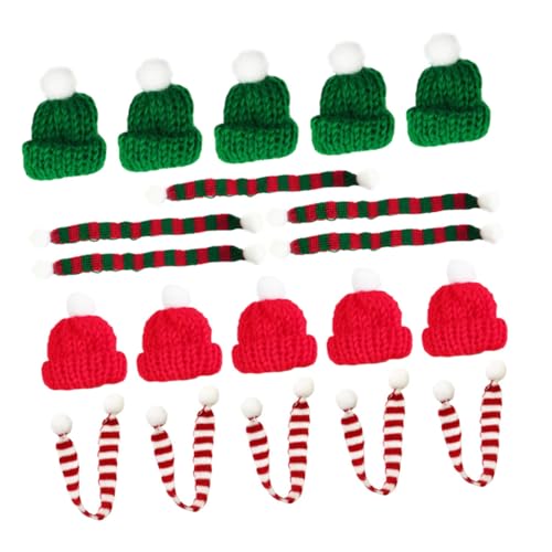 DECOMELODY 20 Stück Teiliges Weihnachtsmützen und Schal Handgefertigte Strick Deko in Rot und Grün für Weihnachtsbaum Partydeko Flaschen und DIY Bastelprojekte DECOMELODY 20 Stück Teiliges Weihnachtsmützen und Schal Handgefertigte Strick Deko in Rot und Grün für Weihnachtsbaum Partydeko Flaschen und DIY Bastelprojekte von DECOMELODY