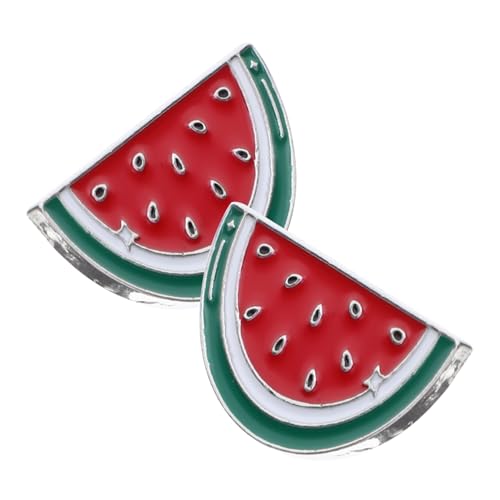 DECOMELODY 2st Legierungs-wassermelonen-brosche Süße Emaille-pins Broschennadeln Perle Emaille-stifte Süß Elegant Schulterklappe Zufällige Emaille-pin-broschen Blau Aufkleber Karikatur Rot von DECOMELODY