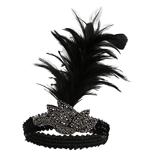 DECOMELODY Feder Stirnband Für Hochzeiten Party Stirnband Im Stil Der 20Er Jahre Accessoires Für Die Roaring 20S Halloween Kostüm Stirnband Braut Kopfschmuck Im Stil Der 20Er Jahre von DECOMELODY