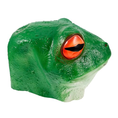 DECOMELODY Froschhaube frosch maske halloween maske Tigerkopfmaske Tierkopf Maske Lustige Maske Verkleidungsmaske süße Maske Cosplay-Maske Kostümzubehör Froschkopfmaske Neuheitsmaske Emulsion von DECOMELODY