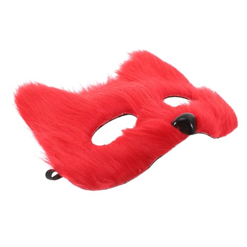 DECOMELODY Halloween Pelzfuchs Maske Realistische Halbgesicht Tiermaske Fuchs Cosplay Kostüm Maskerade Requisite Partybevorzugung Bastelkostüm von DECOMELODY