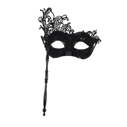 DECOMELODY Masquerade Maske Mit Stab Handgefertigte Spitzenmaske Für Damen Venezianische Karnevalsmasken Für Kostümpartys Ball Und Cosplay Veranstaltungen von DECOMELODY