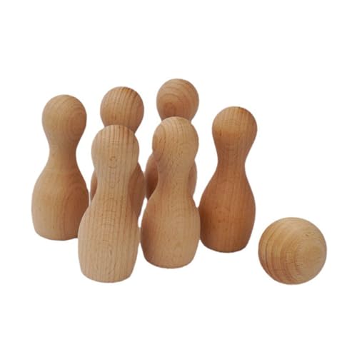 DECOMELODY Mini Bowling Spielset aus Natürlichem Buchenholz und Ball Kindersicheres DIY Hand Augen koordination Glatte Kanten Umweltfreundlich für Drinnen und Draußen DECOMELODY Mini Bowling Spielset aus Natürlichem Buchenholz und Ball Kindersicheres DIY Hand Augen koordination Glatte Kanten Umweltfreundlich für Drinnen und Draußen von DECOMELODY