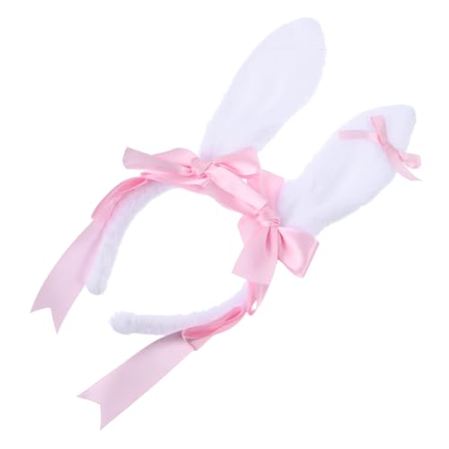 DECOMELODY Plüsch Hasenohren Haarreif mit Großer Schleife Weiches Party Stirnband für Mädchen Eleganter Haarschmuck für Cosplay Kostüm und Festliche Anlässe Hellrosa DECOMELODY Plüsch Hasenohren Haarreif mit Großer Schleife Weiches Party Stirnband für Mädchen Eleganter Haarschmuck für Cosplay Kostüm und Festliche Anlässe Hellrosa von DECOMELODY