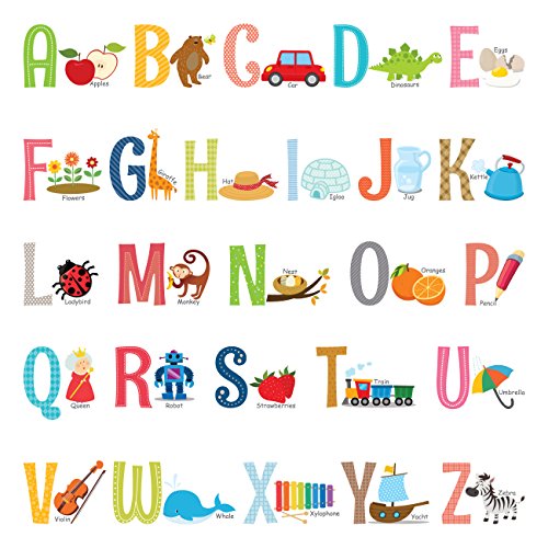 DECOWALL DS-8023 Englisch Alphabet Wohnzimmer Schlafzimmer Kinderzimmer Wandtattoo Kinderzimmer (Klein) von DECOWALL