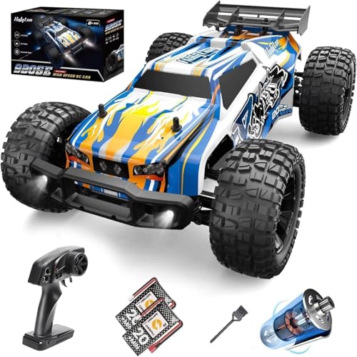 DEERC 9205E RC Ferngesteuertes Auto mit 48 km/h High Speed, 4WD 1:10 RC CAR Off-Road 2.4GHz Funkfernsteuerung Monstertruck Buggy,2 Akku lange Laufzeit,Crawler Spielzeug Rennwagen für Kinder Erwachsene von DEERC