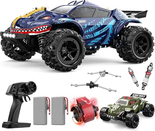 DEERC 9308E 1:16 Ferngesteuertes Auto Monster Truck Schnell 40 KPH, RC Dinosaurier-Lkw, 4-Rad-Antrieb, Hochgeschwindigkeits-RC-Auto, 2,4 GHz, mit 2 Akkus und 2 Schalen für Jungen DEERC 9308E 1:16 Ferngesteuertes Auto Monster Truck Schnell 40 KPH, RC Dinosaurier-Lkw, 4-Rad-Antrieb, Hochgeschwindigkeits-RC-Auto, 2,4 GHz, mit 2 Akkus und 2 Schalen für Jungen von DEERC