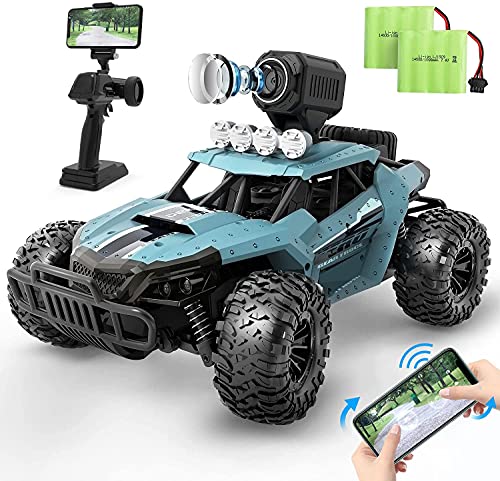 DEERC Ferngesteuertes Auto 1:16 RC Truck mit 1080P Kamera Foto WiFi Übertragung 2.4Ghz 2 Akku 60 Minuten Spielzeit Offroad Truggy für Erwachsene und Kinder (36W) von DEERC