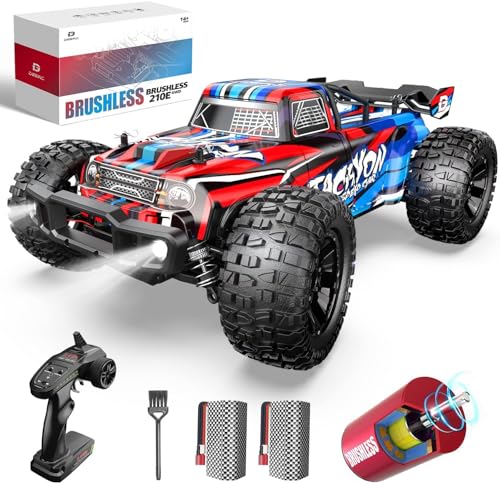 DEERC Ferngesteuertes Auto 1:10 Maßstab schnelles Bürstenloses, für Erwachsene, 4WD 60+ KM/H Hohe Geschwindigkeit, 2.4Ghz Off-Road RC Crawler 40+ Minuten Spielzeit, Geschenk für Jungen(210E) von DEERC