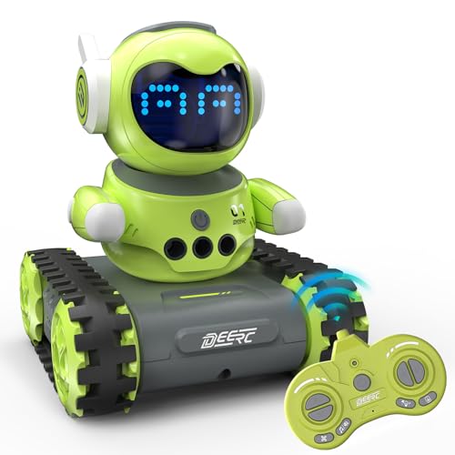 DEERC Ferngesteuerter Emo-Roboter mit Auto-Demo, Roboterspielzeug für Kinder,Gestenerkennung, Tanzbewegungen, Musik, LED-Augen, Geschenke für Jungen Mädchen von DEERC