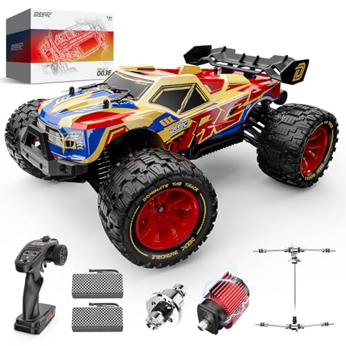 DEERC 1/14 Bürstenlose Schnelle RC-Autos für Erwachsene und Jungen, Max 50 km/h Hochgeschwindigkeits-Fernsteuerungsauto, 4x4-RC-Monstertruck für Jedes Gelände, Wasserdichtes Offroad-Hobby-RC Car Gift von DEERC