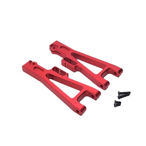 DEFESVCA 2Pcs Metall Lower Suspension Arm Schaukel Arm for JLB Racing Cheetah 11101 21101 J3 Geschwindigkeit 1/10 RC Auto Upgrade Teile(Rood) von DEFESVCA