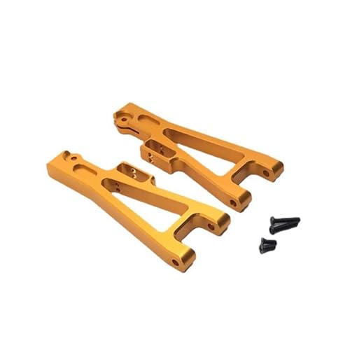 DEFESVCA 2Pcs Metall Lower Suspension Arm Schaukel Arm for JLB Racing Cheetah 11101 21101 J3 Geschwindigkeit 1/10 RC Auto Upgrade Teile(Yellow) von DEFESVCA