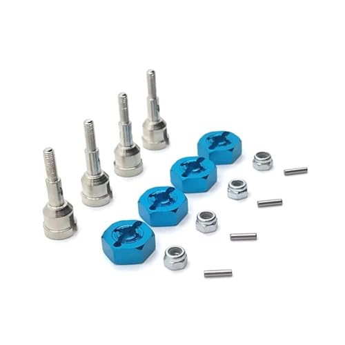 DEFESVCA Metall-Upgrade Vorder- und Hinterachse Cups 12mm Adapter for WLtoys 1/18 A949 A959 A969 A979 K929 RC Autoteile(Sky Blue) von DEFESVCA