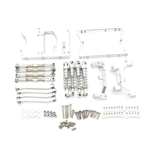 DEFESVCA Metallchassis Zugstangen Servo Feste Halterung Stoßdämpfer for MN D90 D91 MN99S 1/12 RC Auto Upgrade Teile(Silver) von DEFESVCA