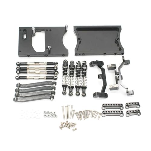 DEFESVCA Metallchassis Zugstangen Servo Feste Halterung Stoßdämpfer for MN D90 D91 MN99S 1/12 RC Auto Upgrade Teile(Zwart) von DEFESVCA