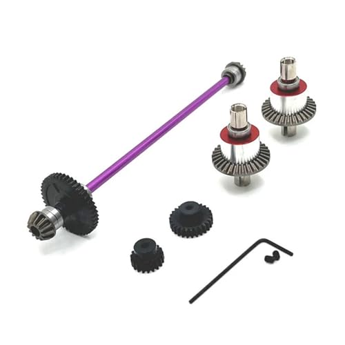 DEFESVCA Verbessertes Metalldifferential, Getriebebaugruppe, for WLtoys 1/14 144010 144001 144002 RC-Autoteile(Purple) von DEFESVCA